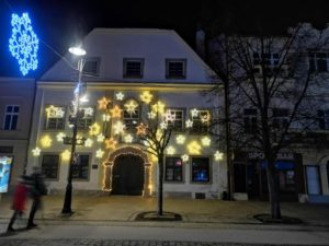 Kosice Haus Weihnachstbeleuchtung